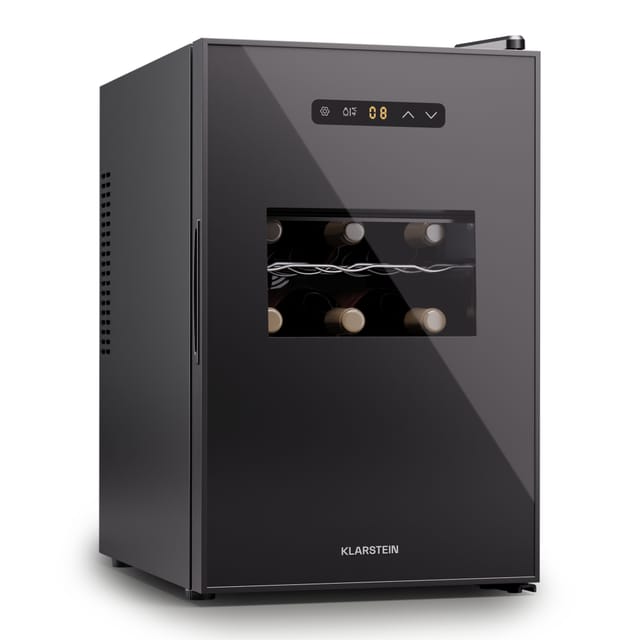 Klarstein - Freistehender Weinkühlschrank 1 Zone, Getränkekühlschrank Klein, Kleiner Weinschrank, Wein-kühlschrank Klein Mit Glastür, Indoor/outdoor Flaschenkühlschrank, Wine Fridge, 15 Flasch