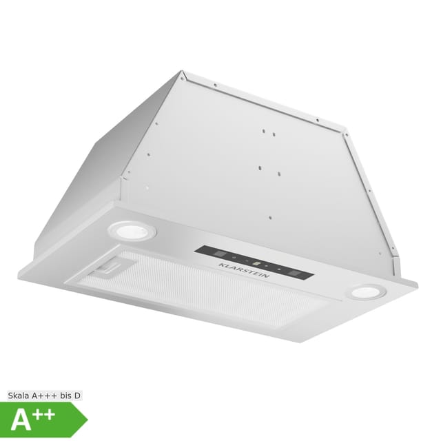 Klarstein Dunstabzugshaube, Abluft/Umluft-Dunstabzugshaube mit Filter, LED-Beleuchtung, Timer & Touch-Bedienfeld, Leise Einbau-Abzugshaube mit 439