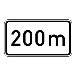 Zusatzschild 1004, 231x420 mm, 200 m, RAL-Gütezeichen Folie RA1
