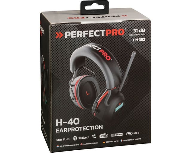 Perfectpro - Gehörschutz H-40 mit Radio (ukw + dab+) & Bluetooth Funktion