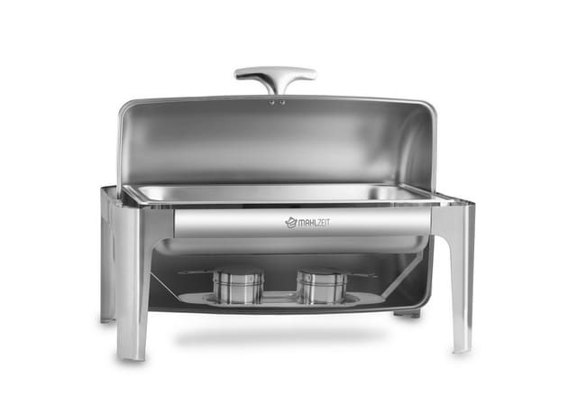 Mahlzeit - Edelstahl Chafing Dish, 8 Liter, Rolltop, Speisenwärmer, Wärmebehälter, Warmhaltebehälter