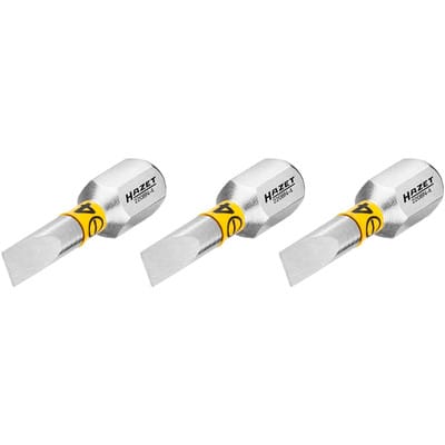 Bit 2208N-4/3 ∙ 1/4 Zoll (6,3 mm) Sechskant massiv ∙ Schlitz Profil ∙ 3-teilig ∙ sw 0,5 x 4 mm