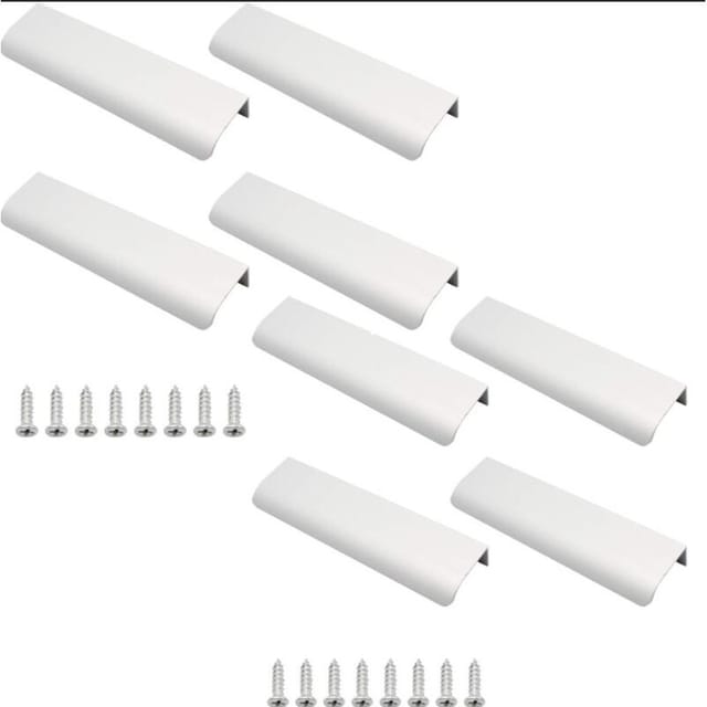 Verdeckter Aluminiumgriff (15 x 4 cm), 8 Stück, unsichtbare Möbelgriffe aus Aluminiumlegierung für Küchenschränke, Wohnzimmer