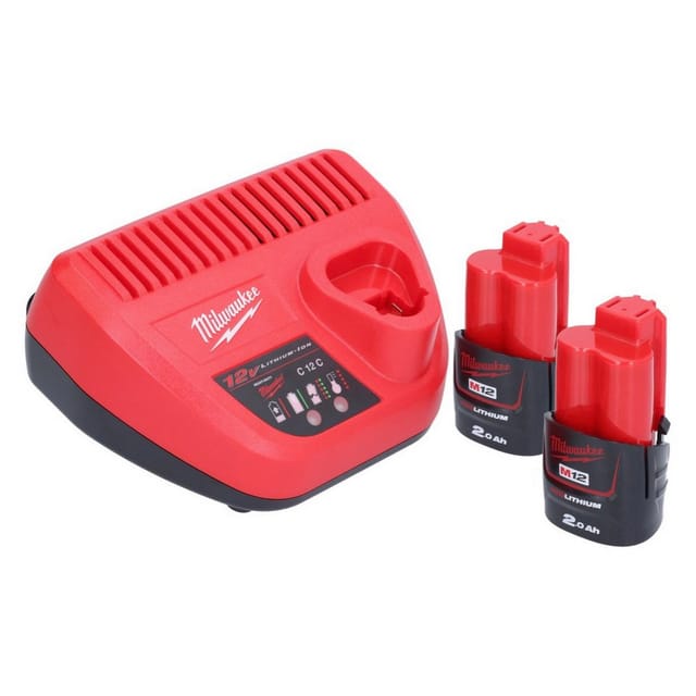 M12 FHIR14LR-202 Akku Hochgeschwindigkeits Ratsche 12 v 47 Nm 1/4' Brushless + 2x Akku 2,0 Ah + Ladegerät - Milwaukee
