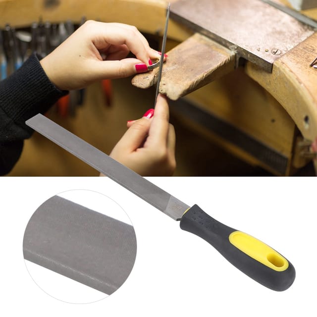 Ej.life - Gehärteter Stahl, 8 Zoll, Flache Fräsfeile, Länge 31 Cm, Schleifklinge mit Griff, Schärfformwerkzeug für Metall,