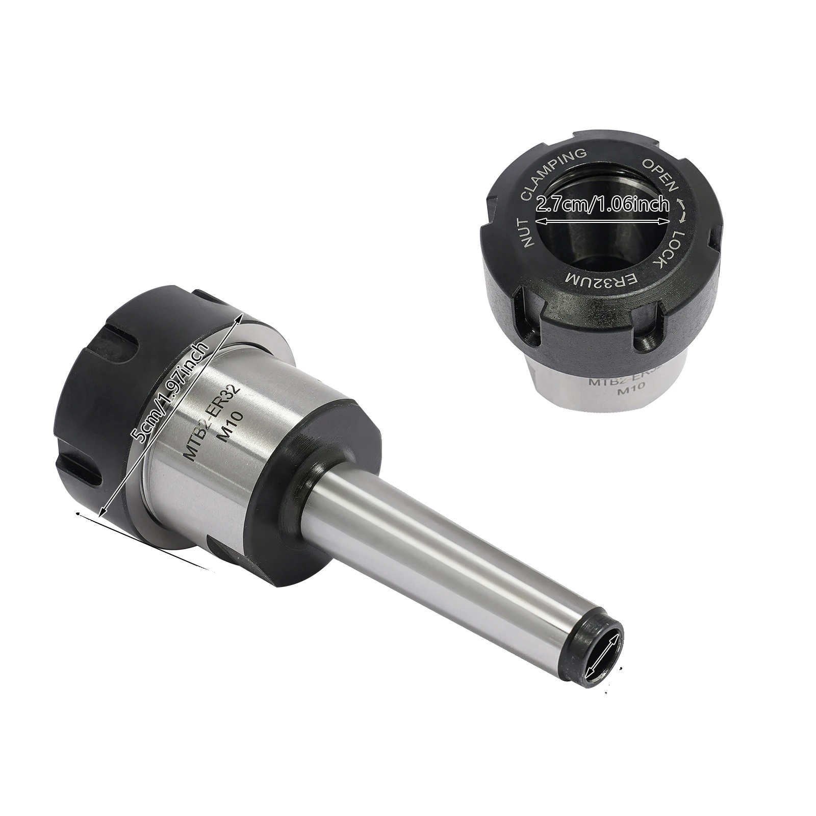 Cnc-spannzangensatz, 19-teilig, Hohe Präzision, Silber