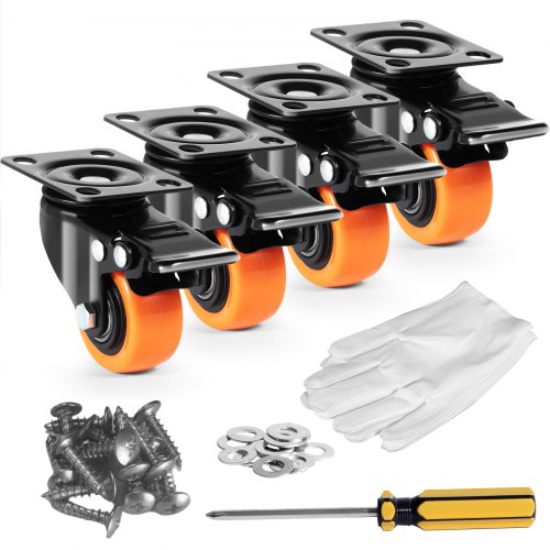 Mophorn - Vevor Möbelrollen 4er-set Lenkrollen Pvc Φ50,8mm Laufrollen 272kg Tragfähigkeit Transportrollen Mit Doppelkugellagern Kastenrollen 360° Drehbar Schwerlastrollen Für Häusern Büros Studios Fabriken