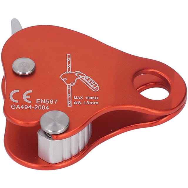 Gabrielle Selbstsichernder Kletterseilblocker aus Aluminiumlegierung, 8–13 mm, Kletterseilblocker, Blocker für Outdoor-Klettern, Bergsteigen, Orange