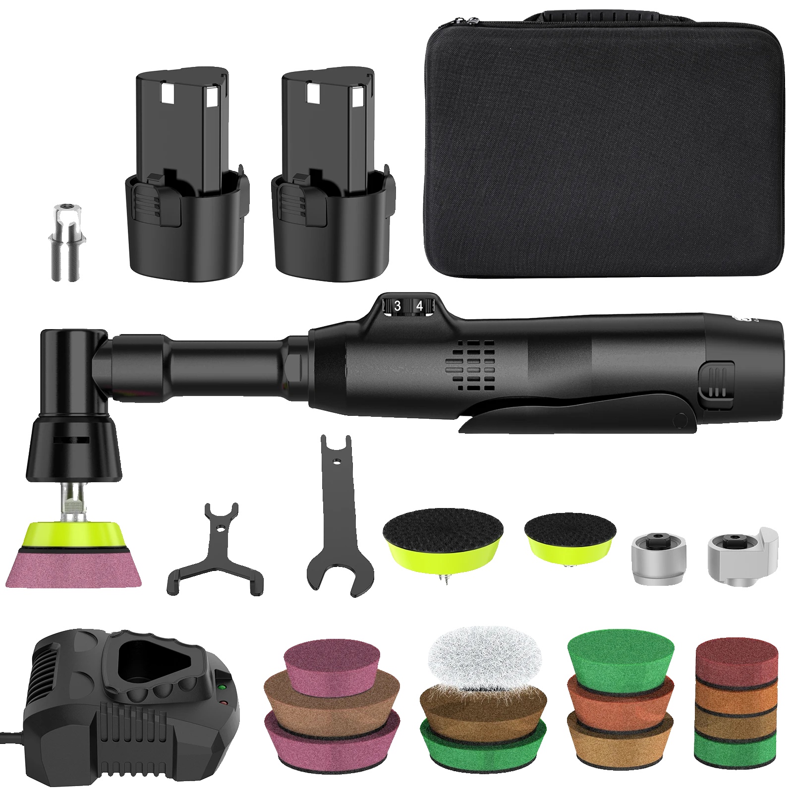 Akku-poliermaschine, Doppelhubmechanismus, Hohe Drehzahl, Standardpaket