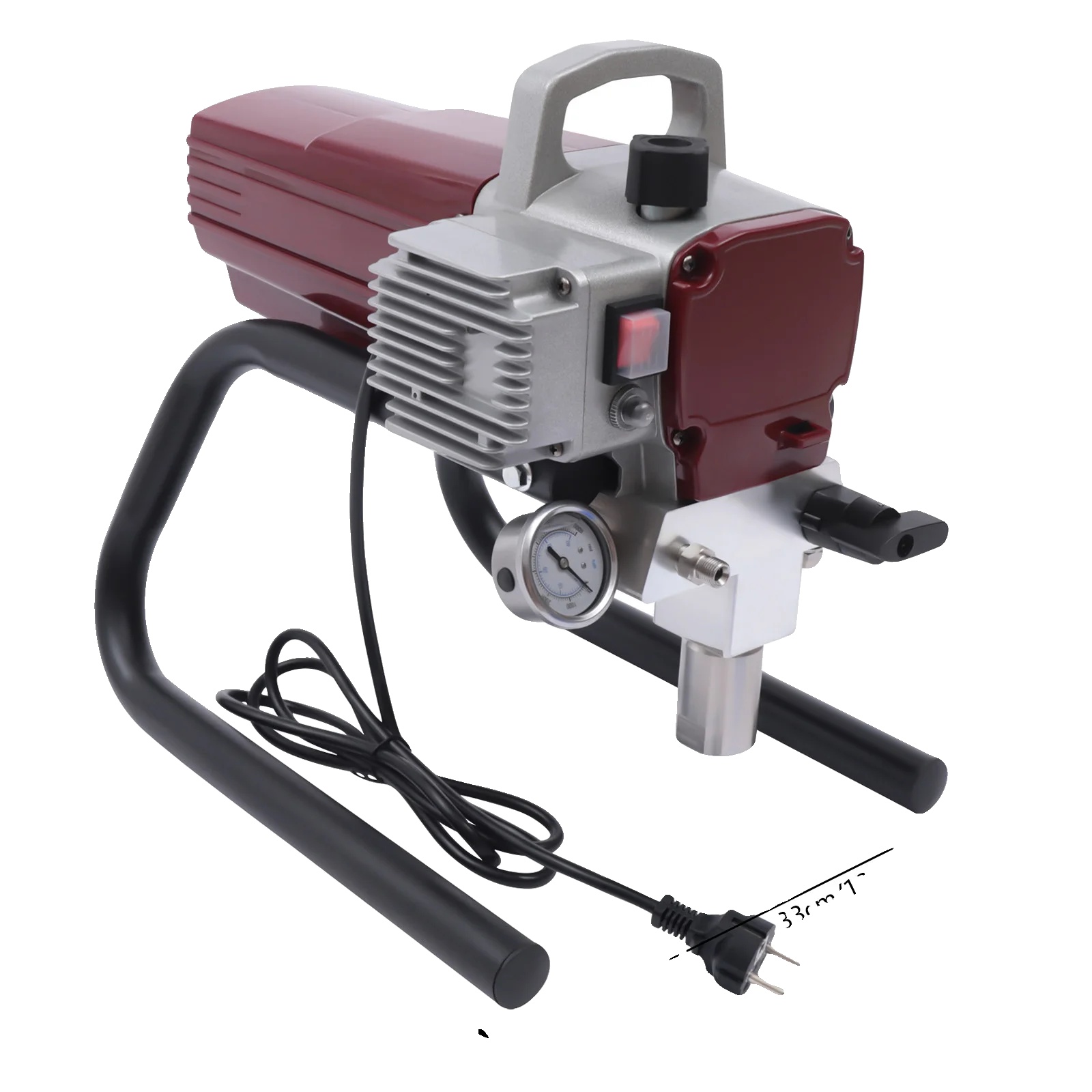 Airless-farbspritzgerät, 1,8 L/min Fördermenge, Einstellbarer Spritzdruck, Rot, Eu