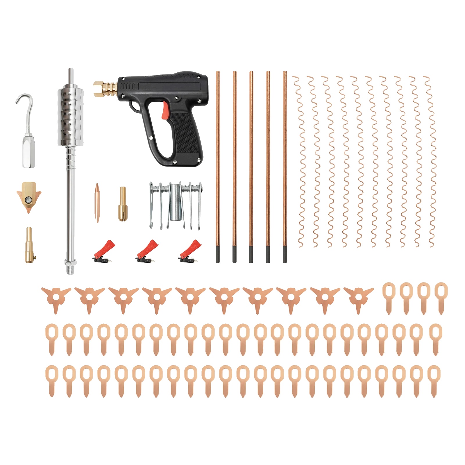 86-teiliges Karosseriereparatur-werkzeugset, Ausbeulhammer-set, Schwarz