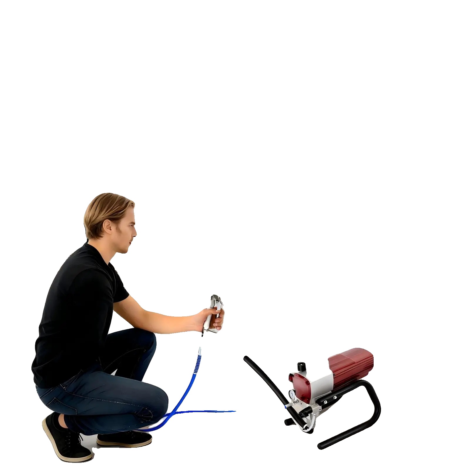 Airless-spritzgerät, 1800-w-motor, 9-m-schlauch, Maximaler Druck 25 Mpa, Fördermenge 1,8 L/min, Düsenmodell 517