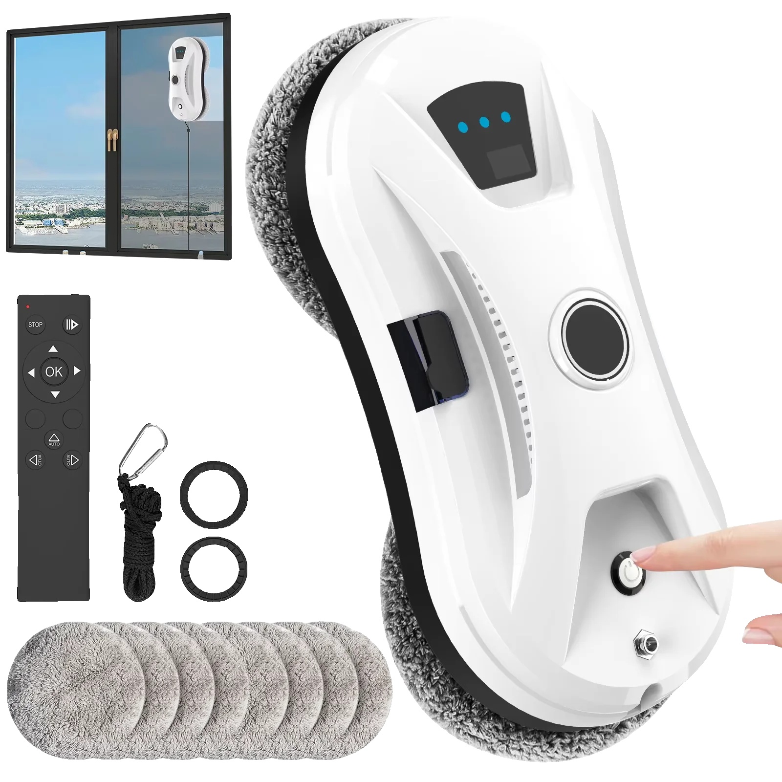 Fensterputzroboter, Ultraschallreiniger, Fernbedienung, Verschiedene Farben