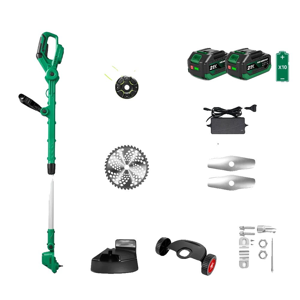 Elektrischer Rasenmäher, Bürstenloser Motor, Einstellbare Schnitthöhe, 2 Akkus