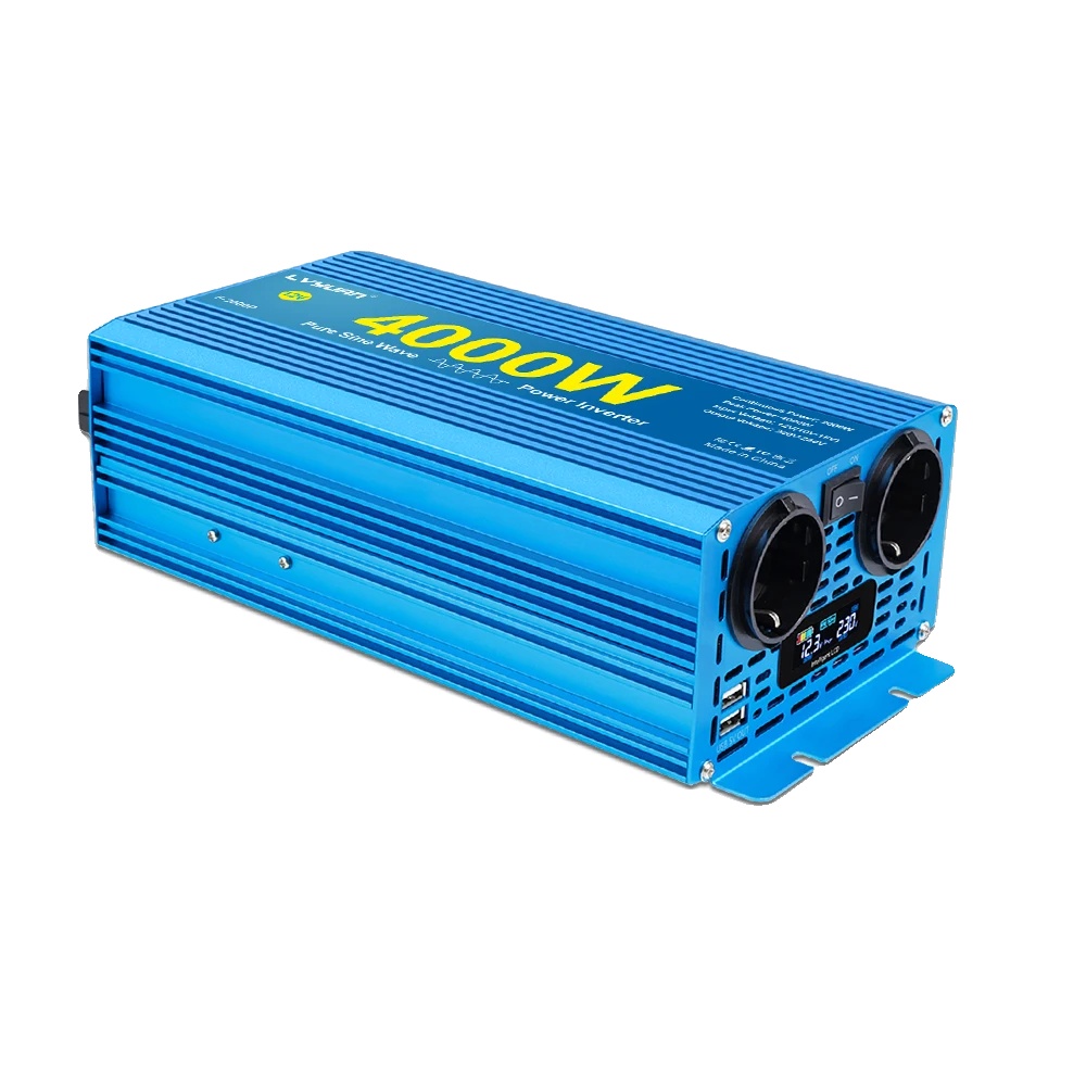 Dc/ac-wechselrichter, Reiner Sinuswellenausgang, Zwei Ausgänge, 4000 W Spitzenleistung, Eu-stecker (eu-b), Dc 12 V (a), Ac 220 V (b)