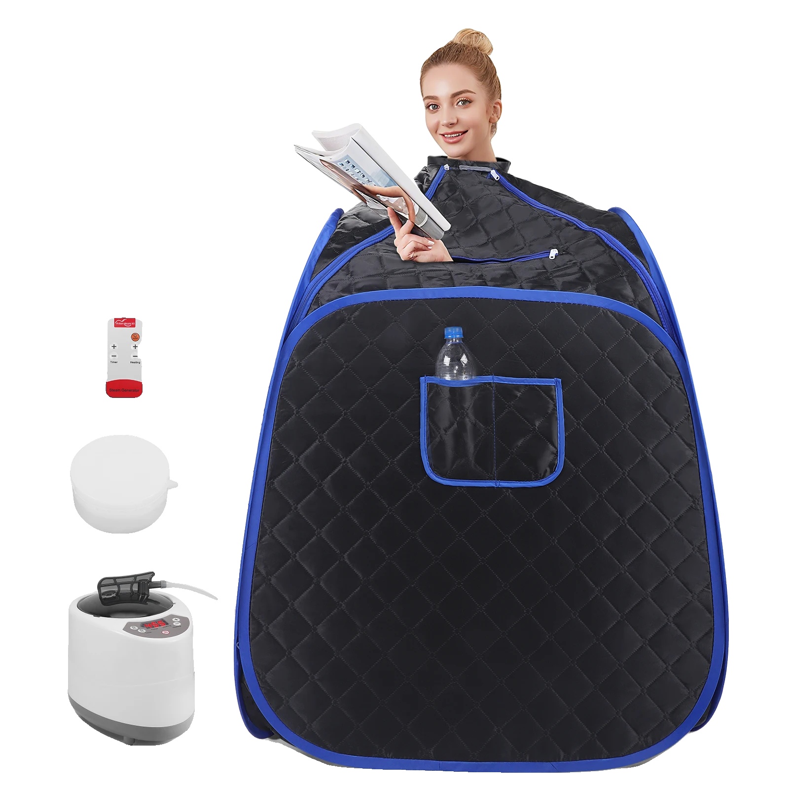Dampfsaunazelt, 2,6 L Fassungsvermögen, Aufheizzeit 5 Minuten, 9 Temperaturstufen, Abmessungen: 82 X 82 X 108 Cm, Eingebauter Abschaltautomatik-timer