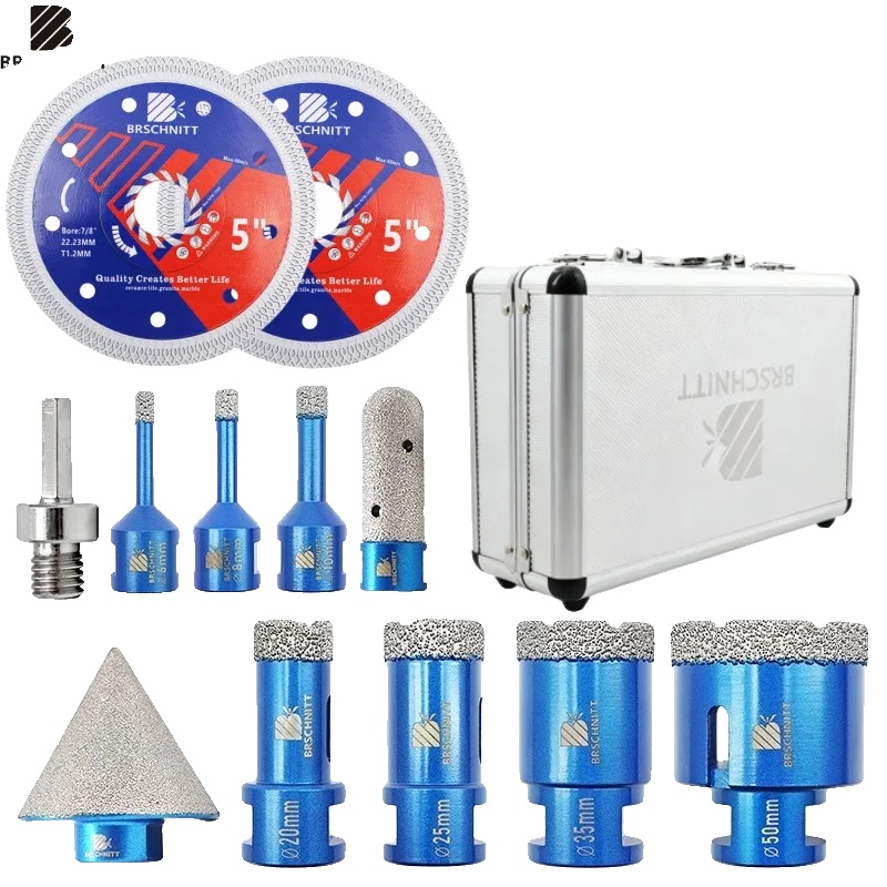 Diamantbohrer, Trennscheibe, Fräser, 12-teiliges Set