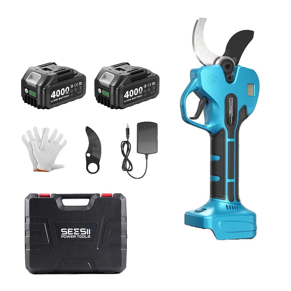 Gartenschere, Bürstenloser Motor, Lcd-bildschirm, Mit 2 X 4,0-ah-akkus