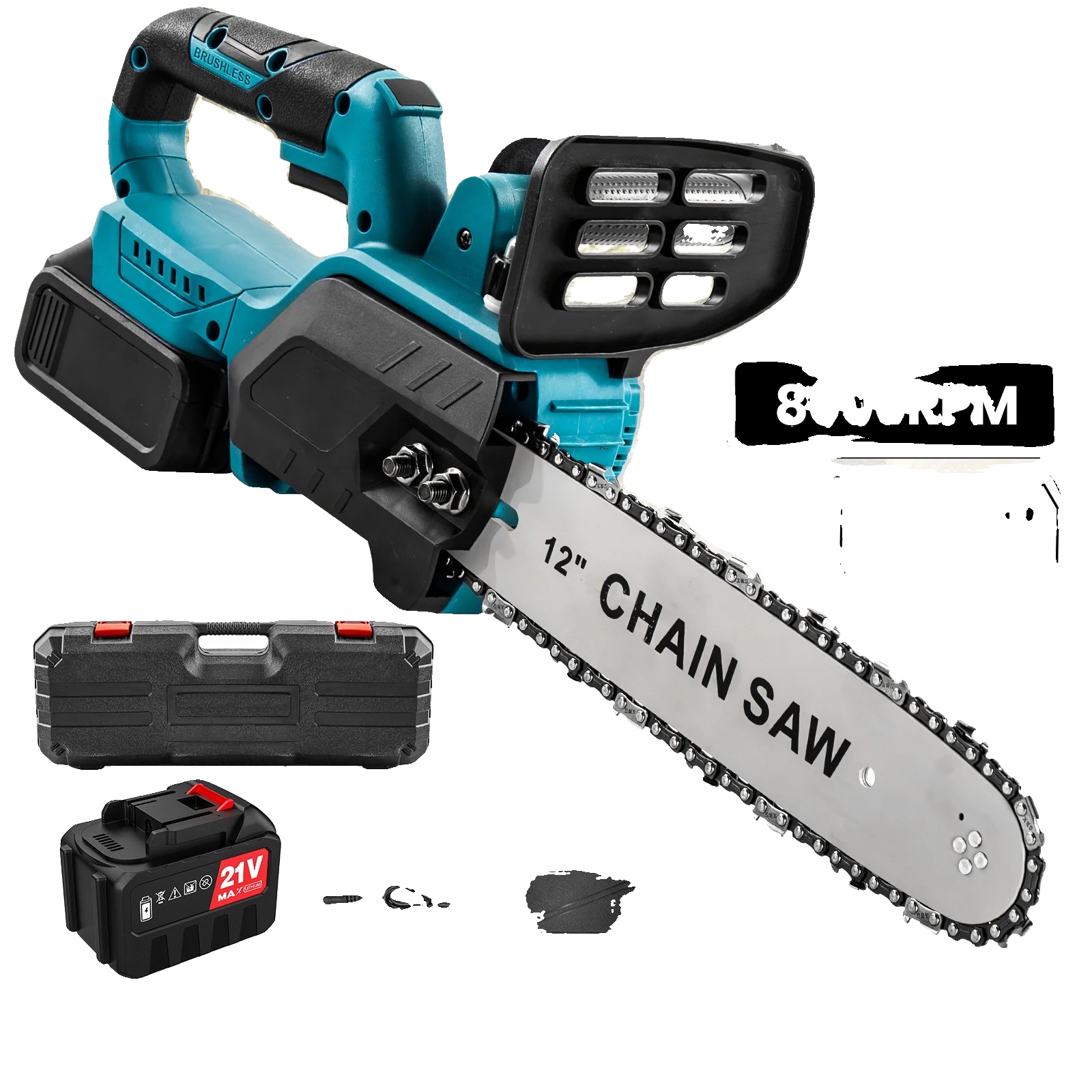 Akku-kettensäge, 1500-w-motor, Kompatibel Mit 21-v-akkus, Standardpaket