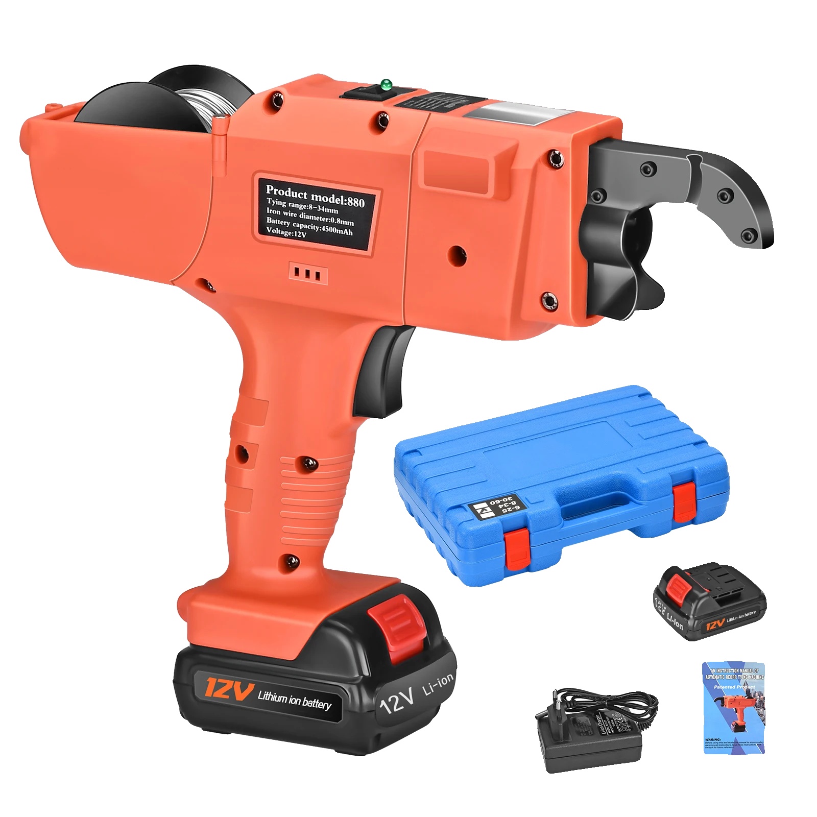 Automatische Bewehrungsbindemaschine, Leichte Bauweise, Orange