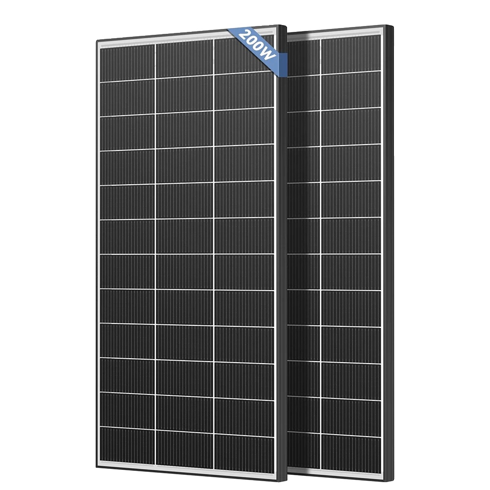 Solarmodul, Bifaziale Technologie, Hoher Wirkungsgrad, 200 W, 2 Stück