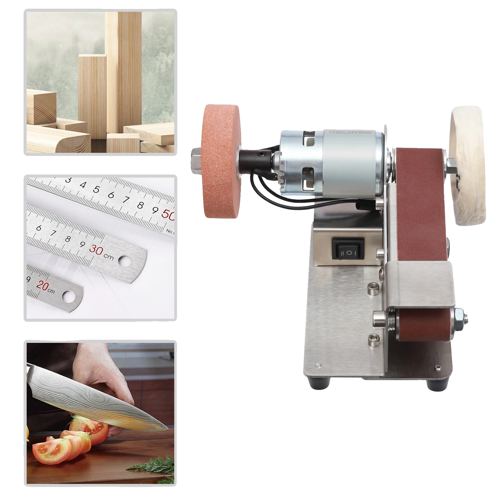 Elektrischer Bandschleifer, 7 Geschwindigkeiten, 150-w-motor, Verstellbarer Arbeitstischwinkel Von 1° Bis 45°, Kompatibel Mit Verschiedenen Schleifbändern, Geringer Geräuschpegel Im Betrieb