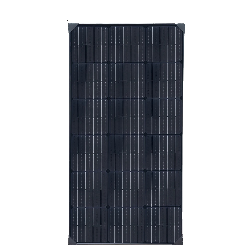 Solarmodul, Monokristalline Bauweise, Hoher Wirkungsgrad, 100 W, Schwarz