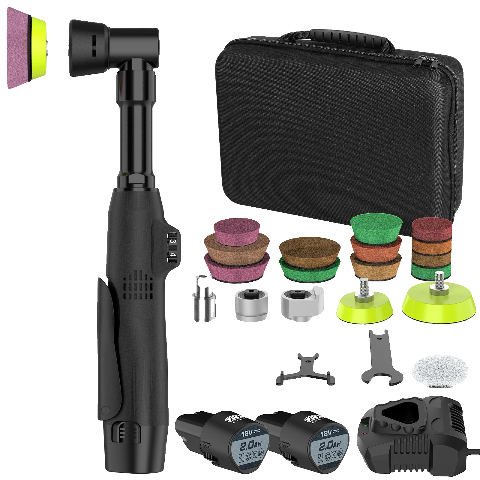 Poliermaschine, Einstellbare Geschwindigkeit, Dual-akku-system, 2000 Mah