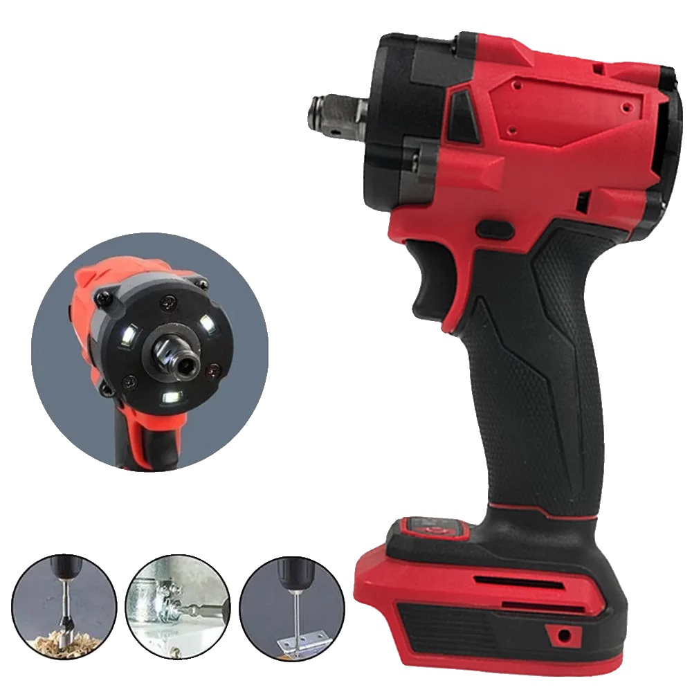 Schlagschrauber, 500 Nm Drehmoment, Led-arbeitsleuchte, Rot