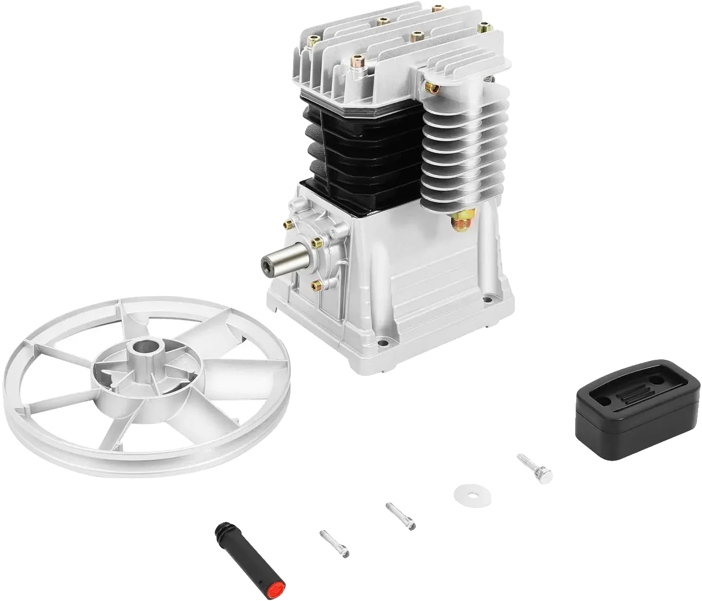 Luftkompressor, 3 Ps Motor, Zweizylinder-bauweise, Silber