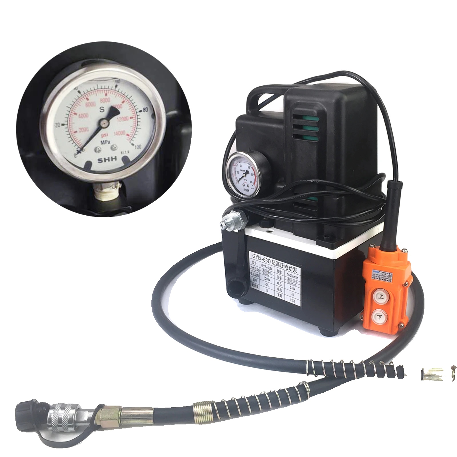 Elektrische Hydraulikpumpe, 70 Mpa Druck, Tragbare Ausführung, Schwarz