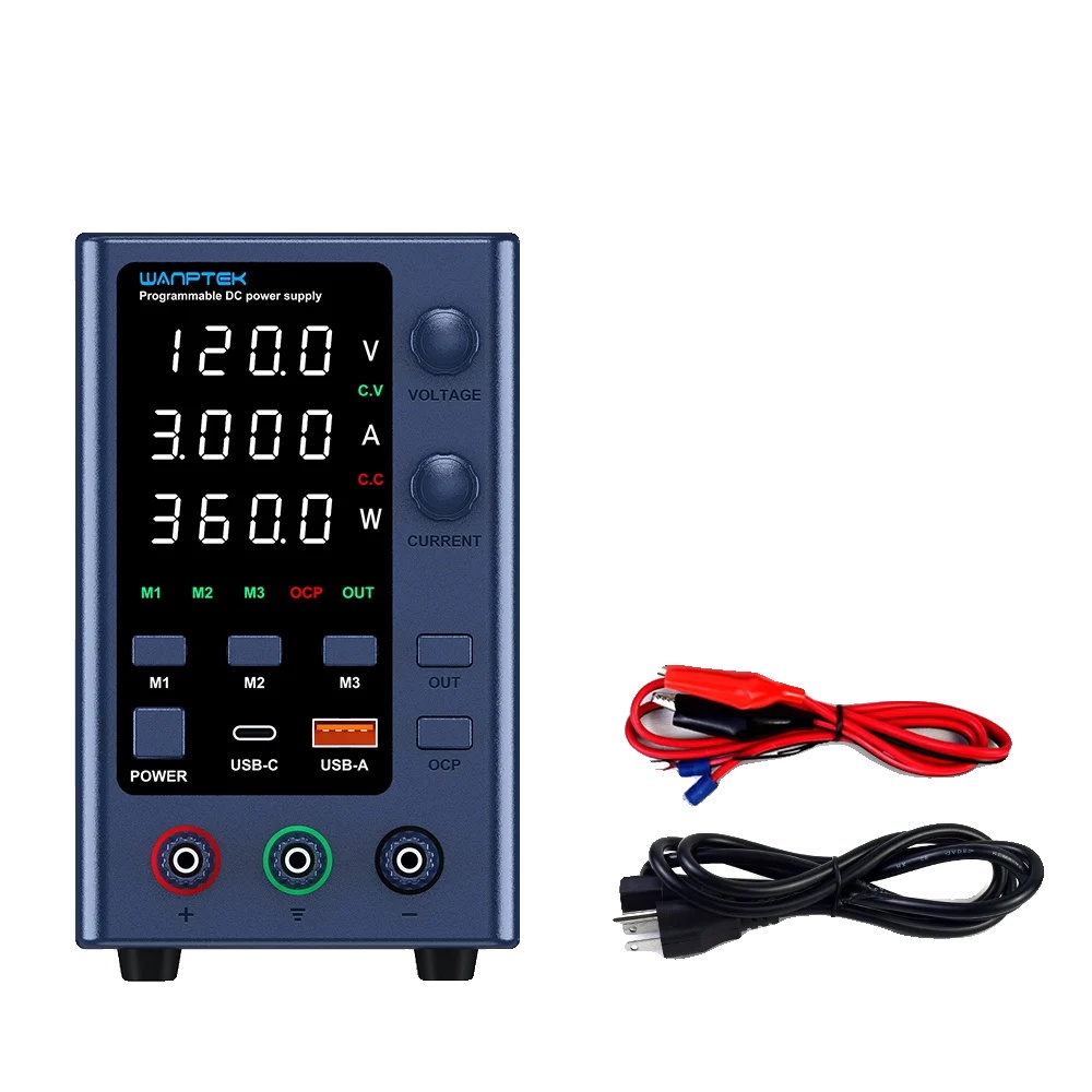 Labornetzteil, Einstellbare Spannung, Kompakte Bauweise, 120 V, 3 A, Speicherfunktion