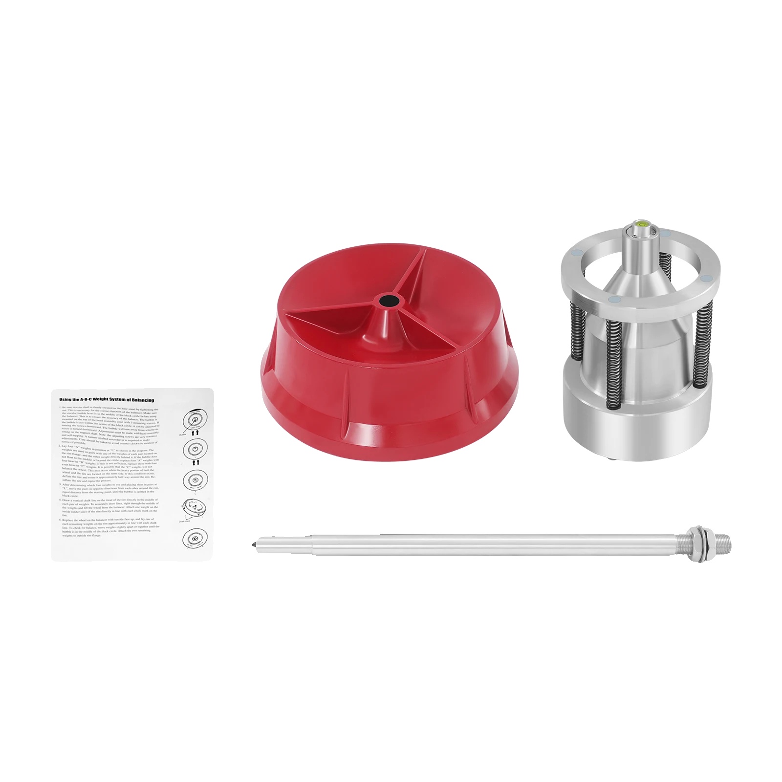 Reifenwuchtmaschine, Robuste Aluminiumlegierung, Benutzerfreundliches Design, Rot