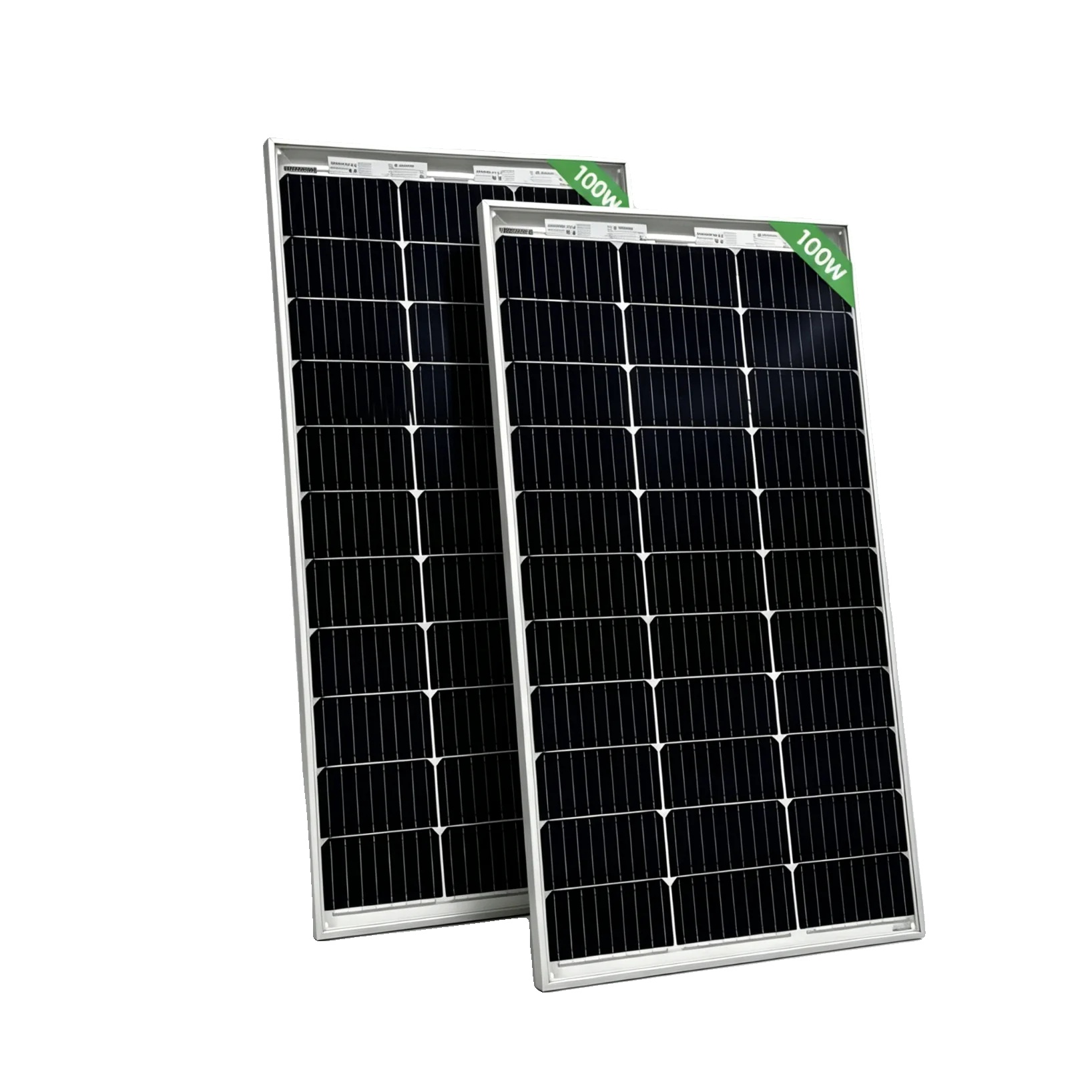 Solarmodul, Maximale Leistung 100 W, Hoher Wirkungsgrad, 2 Stück 100-w-module