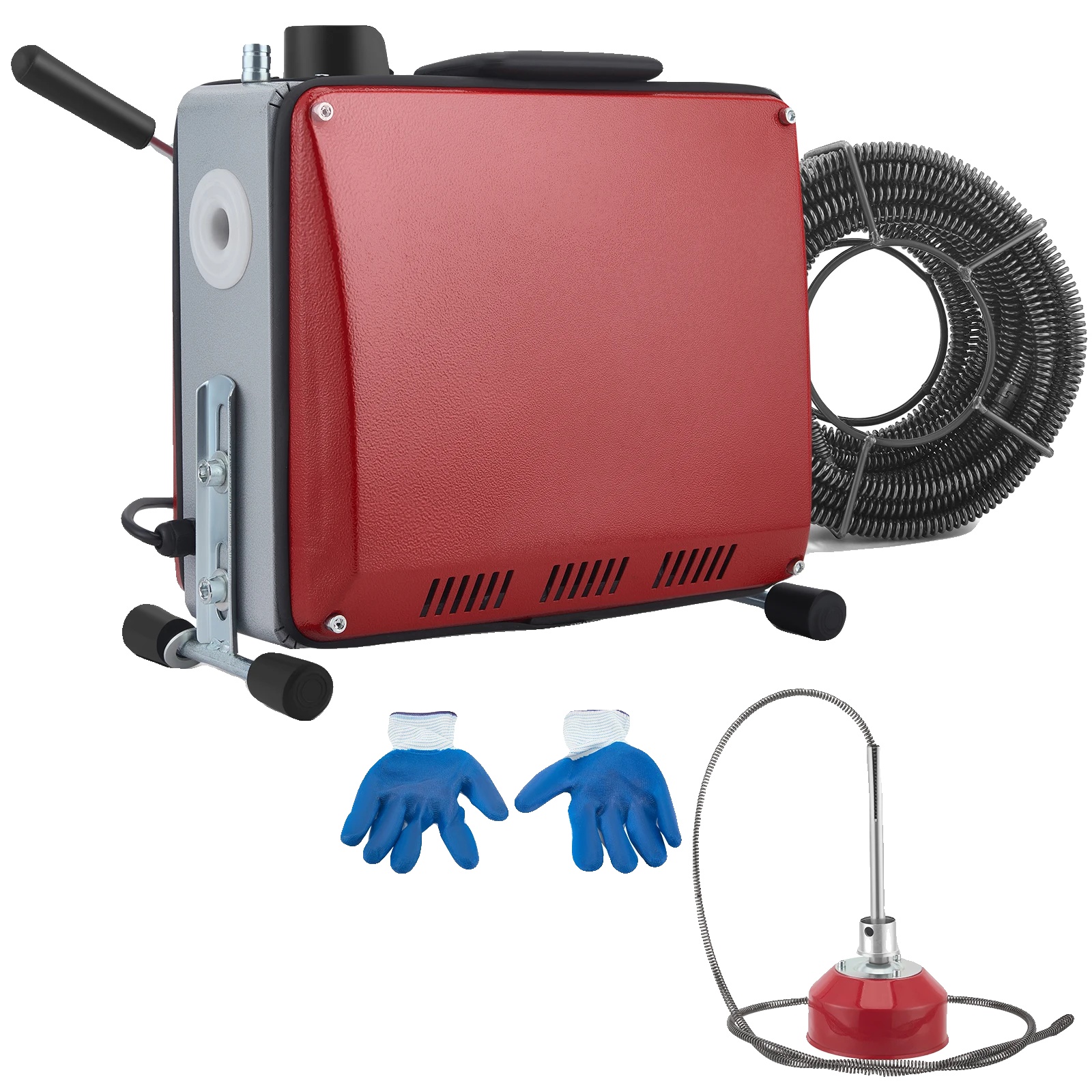 Elektrischer Abflussreiniger, 280-w-motor, 5 Stahlseile, 7 Klingen, Geeignet Für Rohre Mit Einem Durchmesser Von 1,6 Bis 4 Zoll, Manuelle Leistungssteuerung