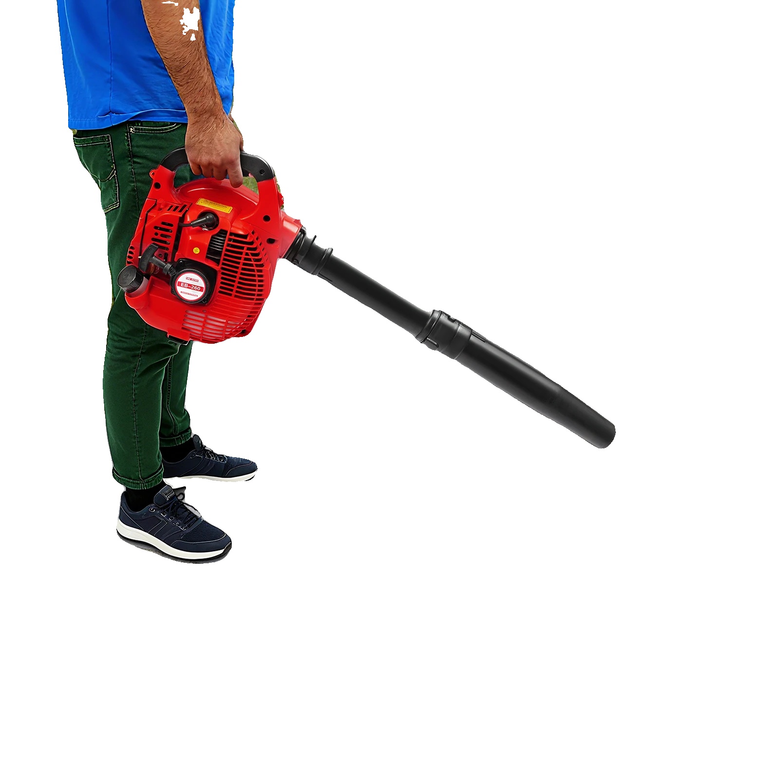Tragbarer Benzin-laubbläser, 25,4 Cm³ Zweitaktmotor, 7000 U/min, Luftdurchsatz 0,13 M³/s, Großer Kraftstofftank, Abnehmbarer Blasschlauch