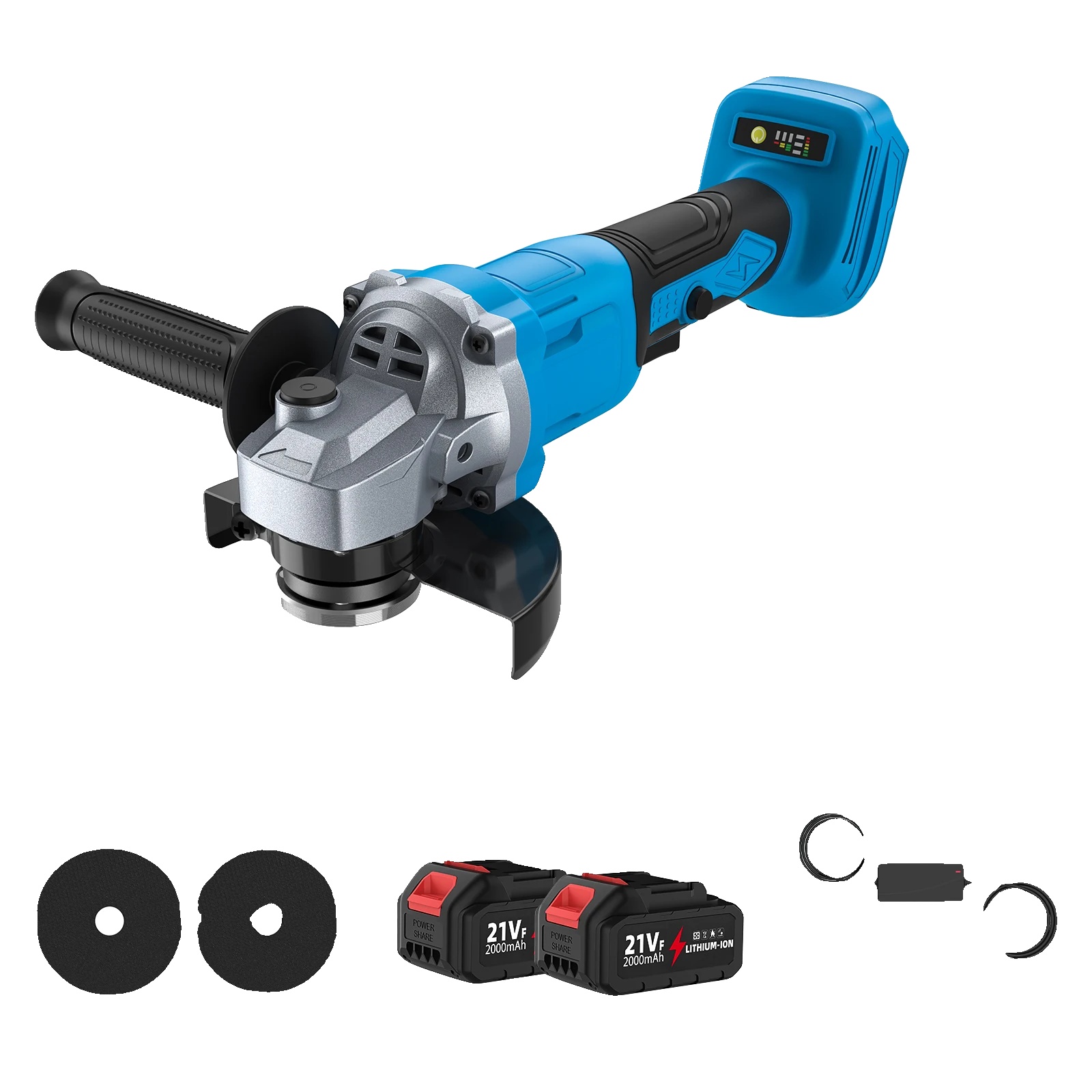 Winkelschleifer, Bürstenloser Motor, Variable Drehzahlregelung, 2 Aa-batterien