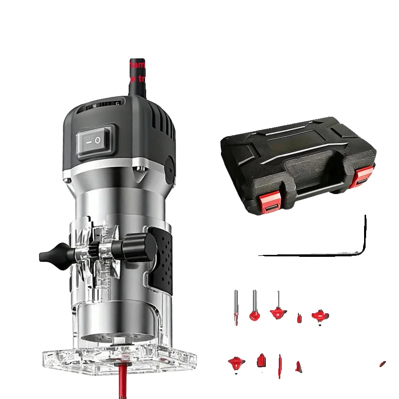 Oberfräse, 800 W Leistung, 30000 U/min Drehzahl, Modell H-800w (bohrer)