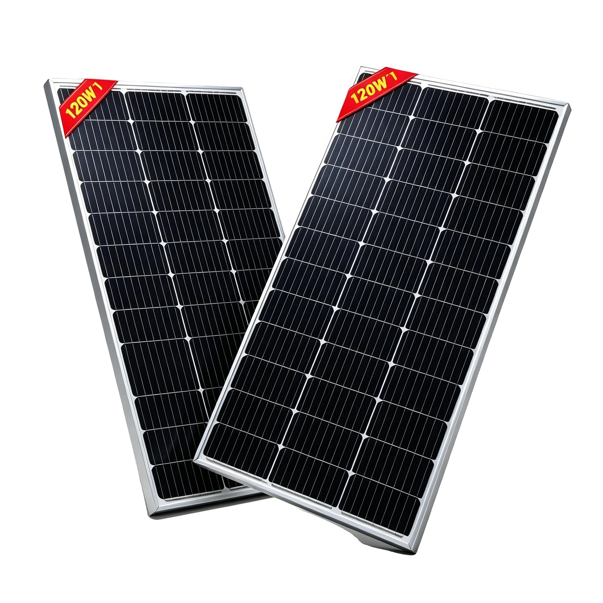 Solarmodul, Hohe Effizienz, Robuste Bauweise, 2 Stück 120-w-module