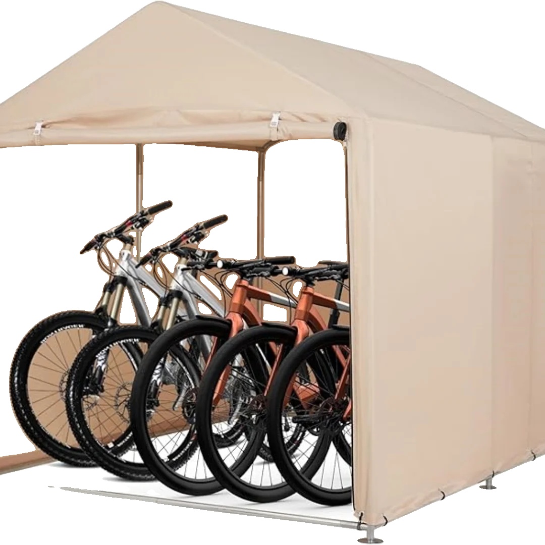 Fahrradunterstand, Wasserdicht, Für Bis Zu 3 Fahrräder, Khaki