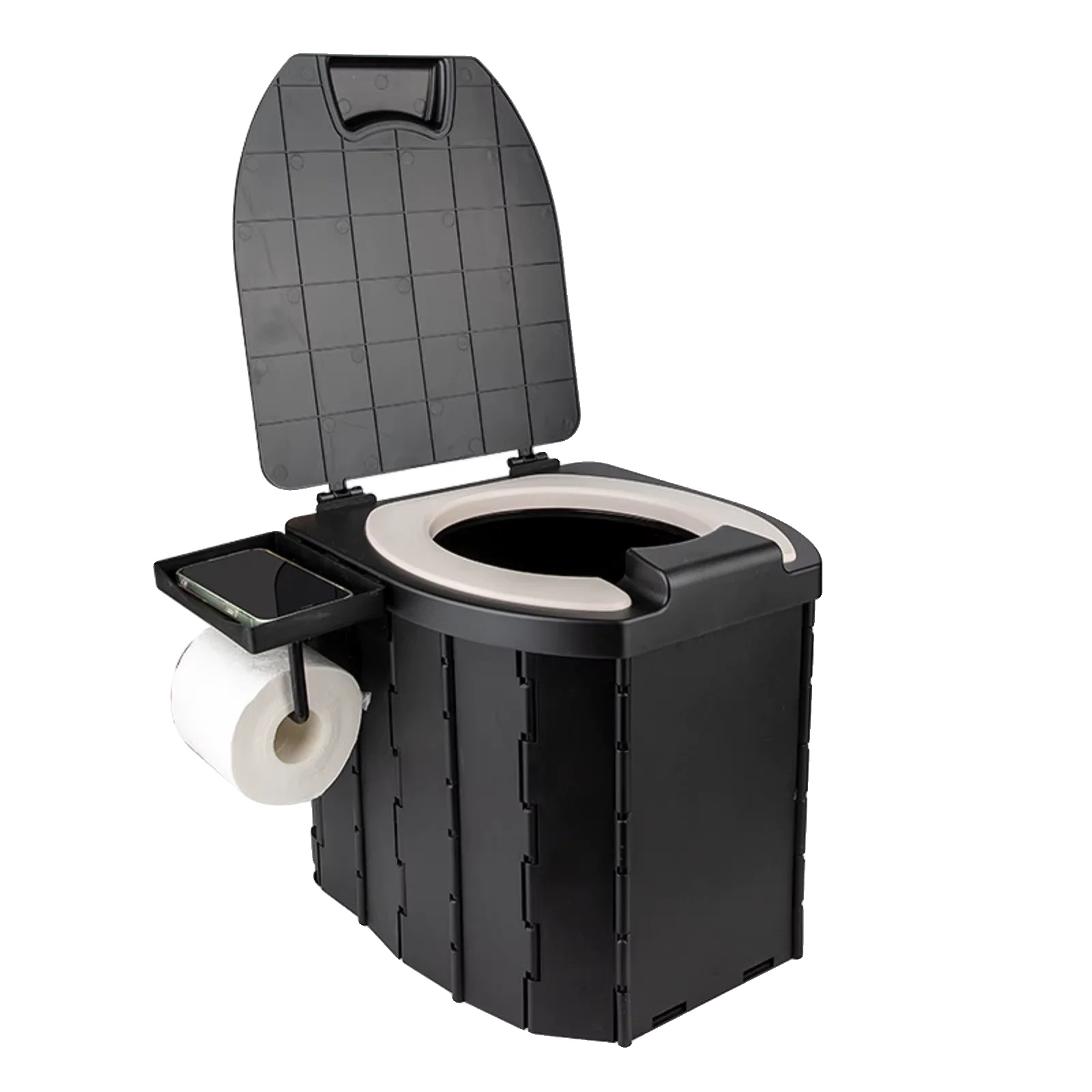 Tragbare Toilette, Ergonomisches Design, Leicht Zu Transportieren, Schwarz