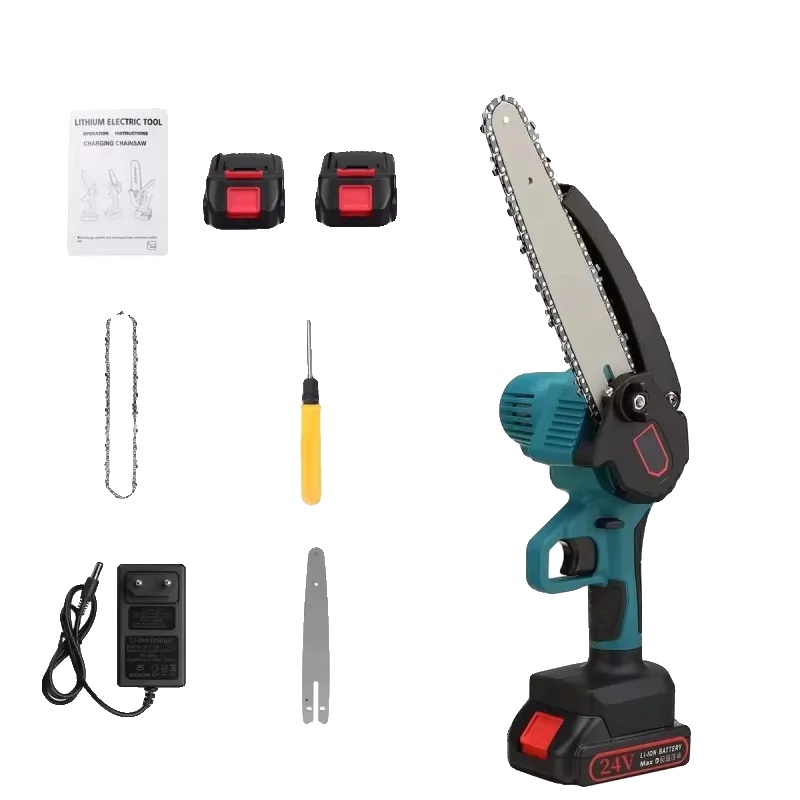 Mini-kettensäge, Kabellos, Ergonomisches Design, Modell C-8 Zoll (2 Akkus)