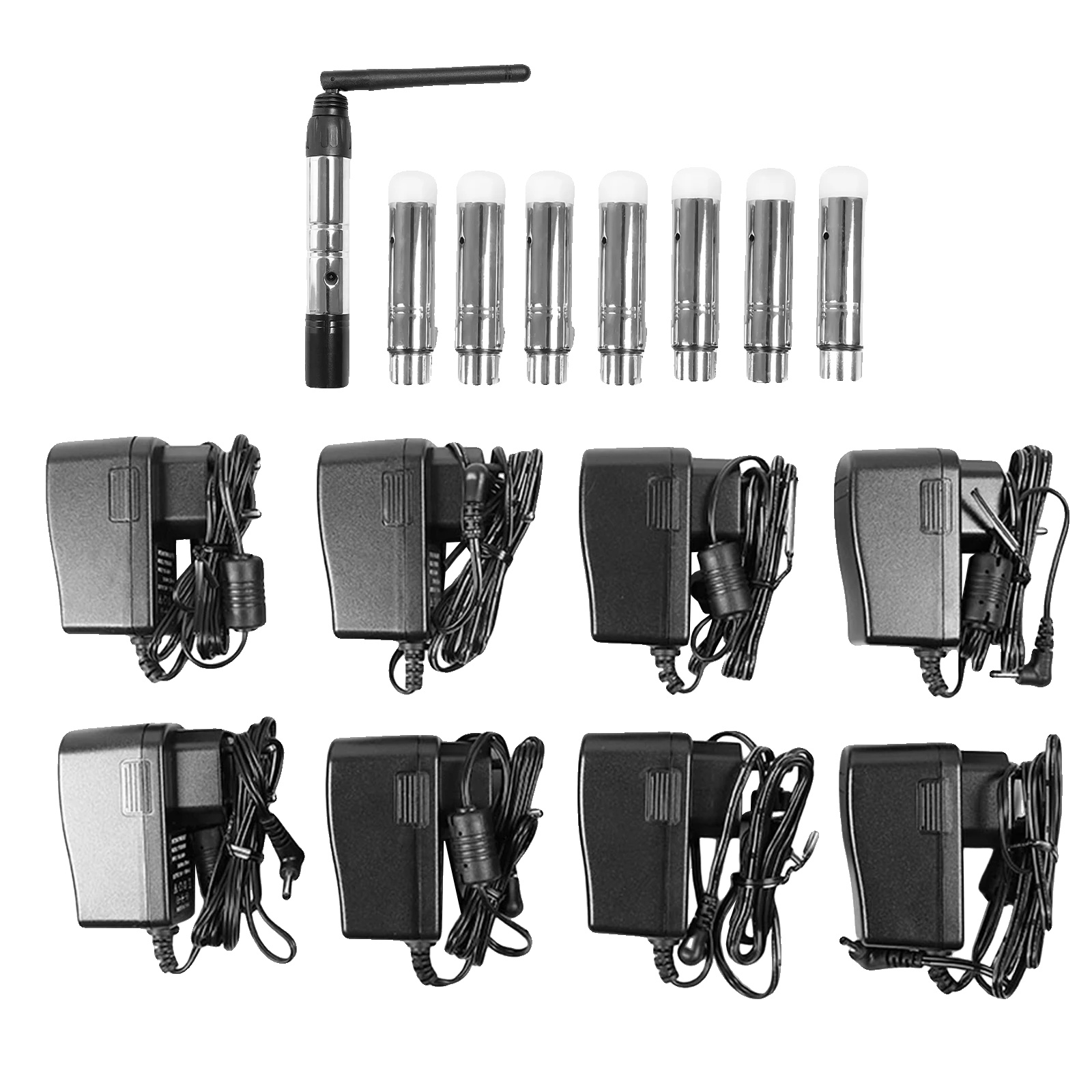 Drahtloses Dmx512-lichtsteuerungssystem, 1 Sender, 7 Empfänger, Schwarz