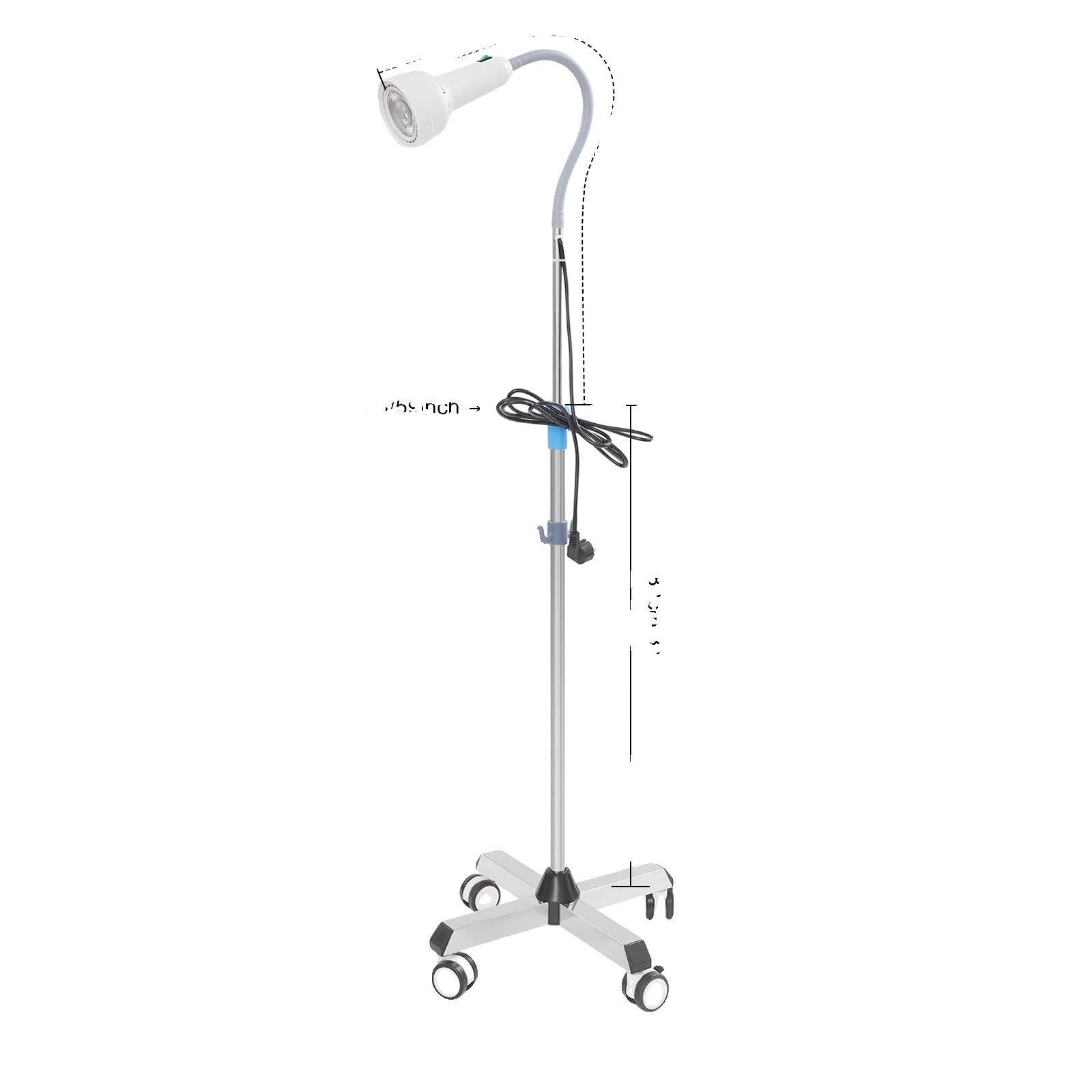 Zahnärztliche Untersuchungsleuchte, Led-technologie, Höhenverstellbar, Weiß
