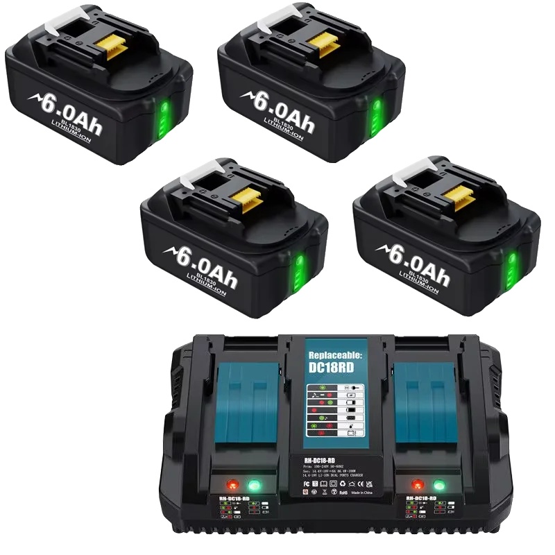 Ersatzakku, Kapazität 6000 Mah/8000 Mah, Spannung 18 V, 6,0 Ah, 6er-set