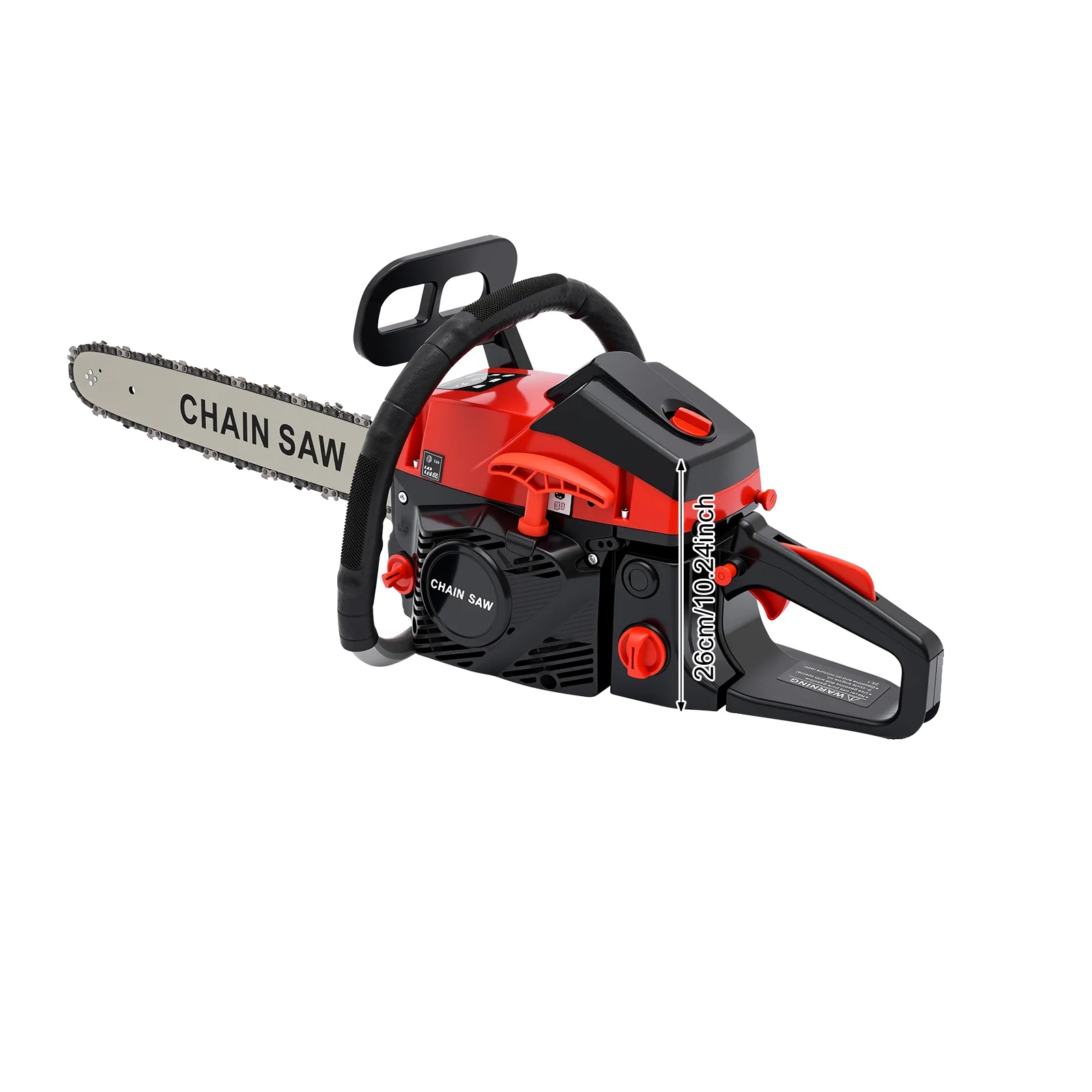 Kettensäge, 58-cm³-motor, Hohe Leistung, Rot