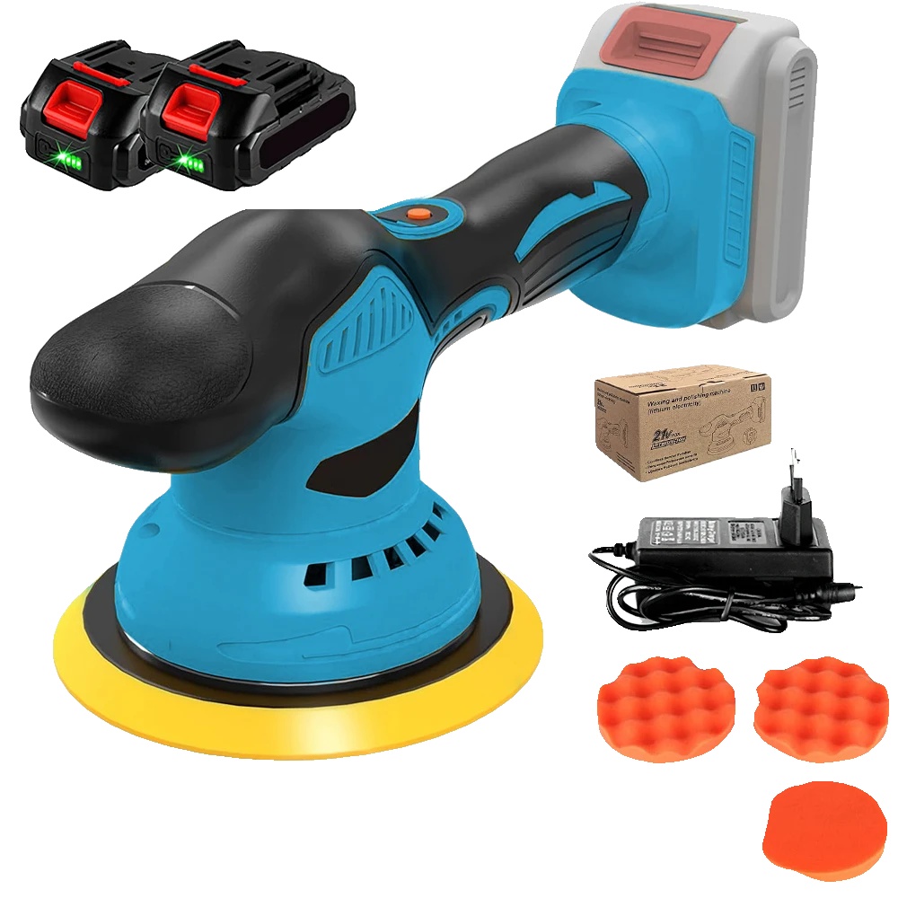 Akku-poliermaschine Mit Einstellbarer Geschwindigkeit, Blau