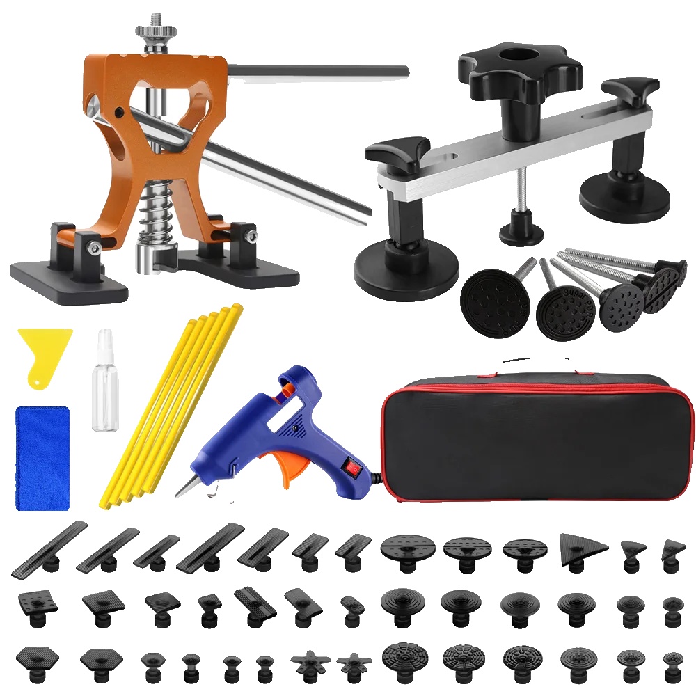 Pdr-werkzeugset, Hochwertiges Metall Und Kunststoff, 25,4 X 15,2 X 10,2 Cm, Geeignet Für Verschiedene Fahrzeugmarken, Lackschadenfreie Ausbeultechnik, Inklusive Tragetasche