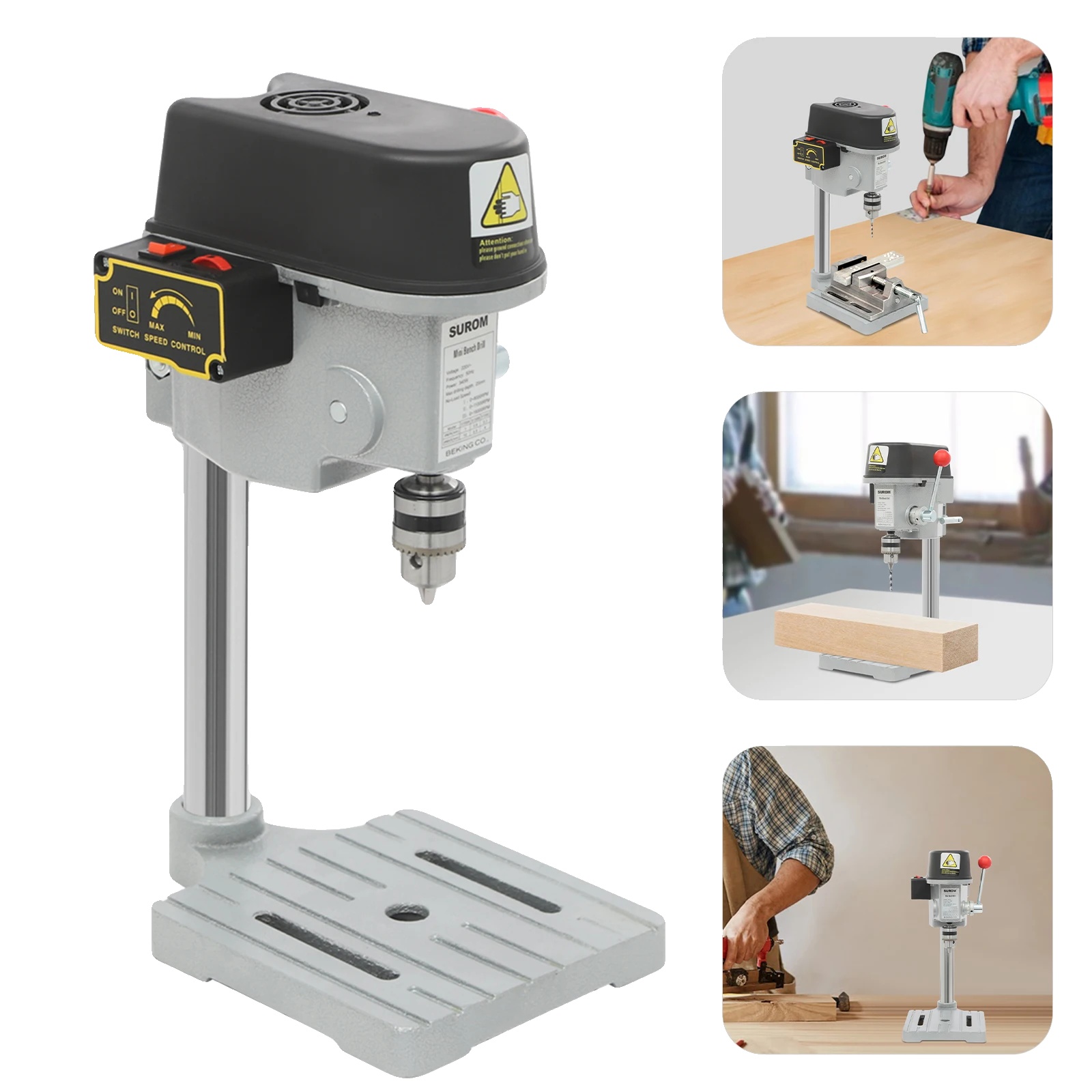 Mini-säulenbohrmaschine, Mehrere Geschwindigkeiten, Präzise Steuerung, Eu-stecker