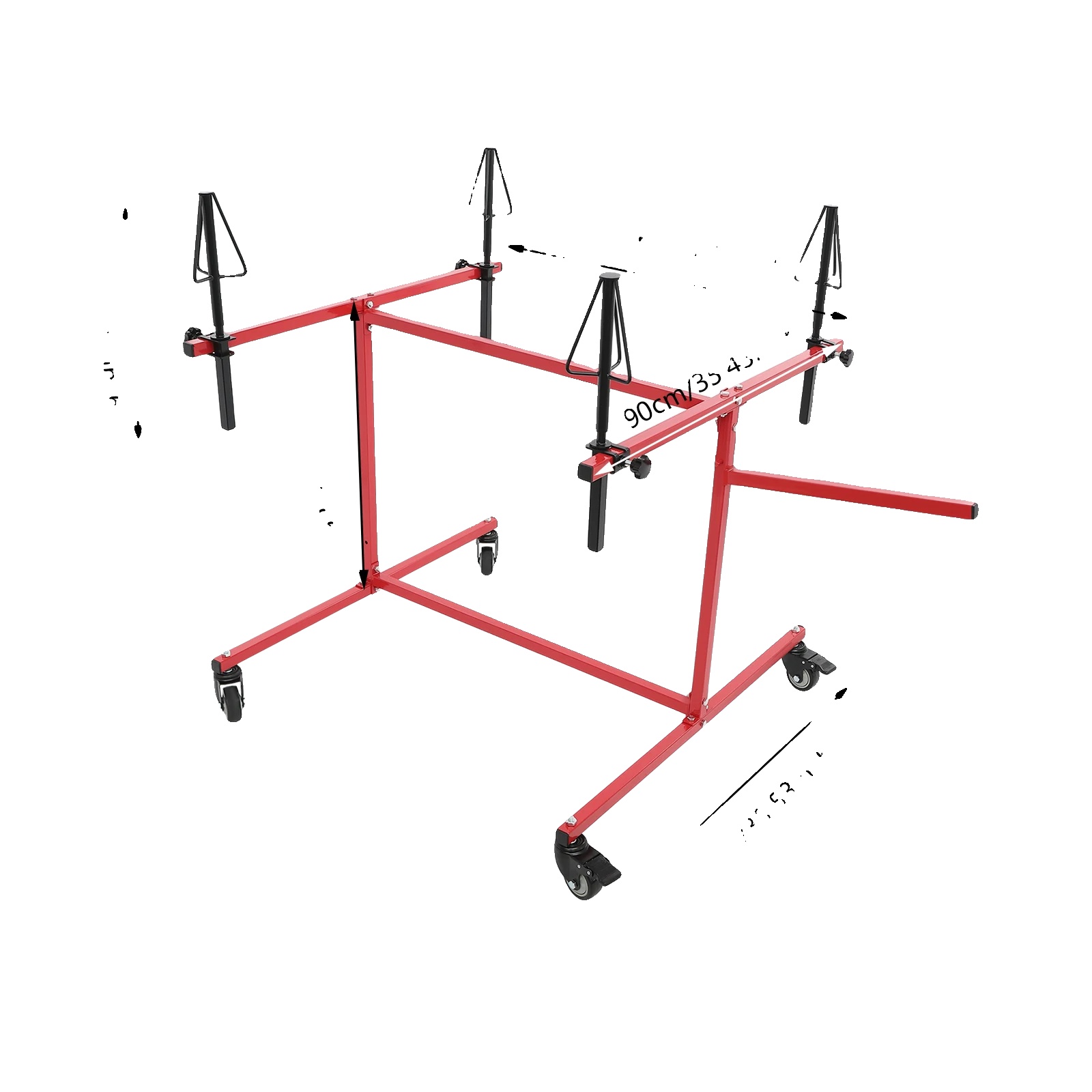 Lackierständer Für Räder, 360°-drehung, 100 Kg Tragkraft, Rot